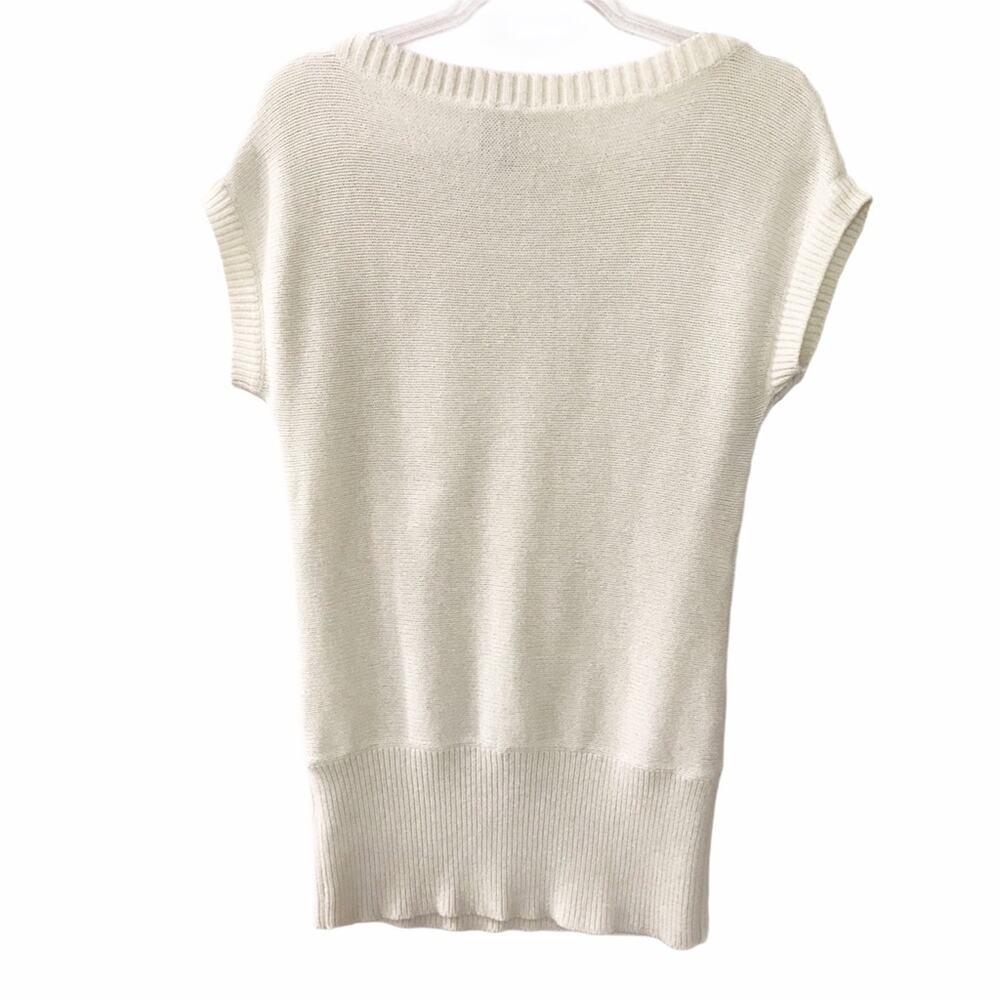 Takeout Cream / Ivory Cap Sleeve Sweater Tunic Top / Mini Dress XL - Picture 2 of 9